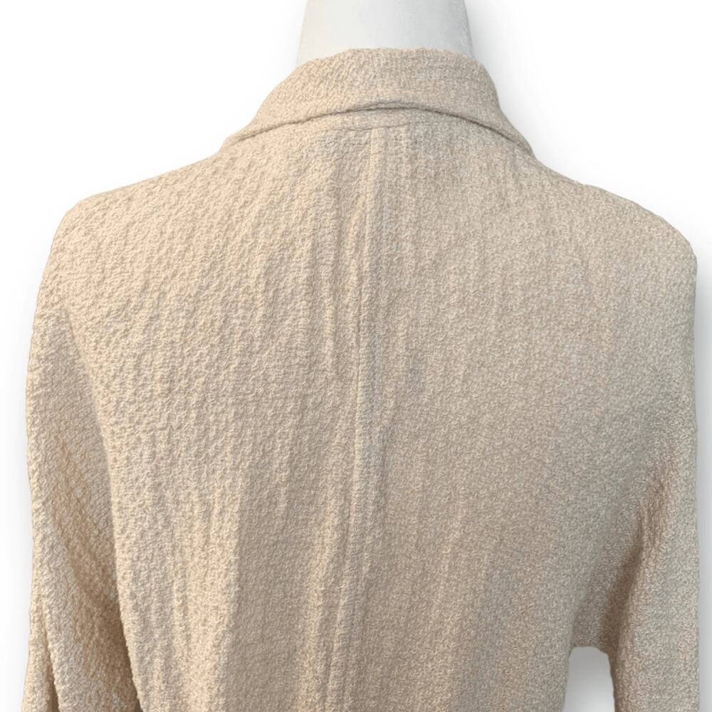 Massimo Dutti Linen Blend Textured Belted Cardigan Sweater Small Knit Minimalist - Picture 4 of 11